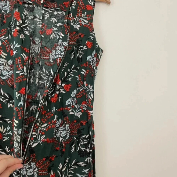 Maje Penny Green Botanical Wide Leg Zip Front Jumpsuit Size 38 (Medium) - Picture 6 of 6